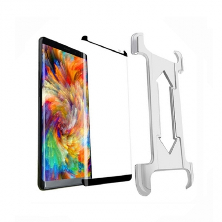 Protecteur d'écran en verre trempé adhésif du bord Samsung Galaxy Note 8 avec plateau d'installation facile 