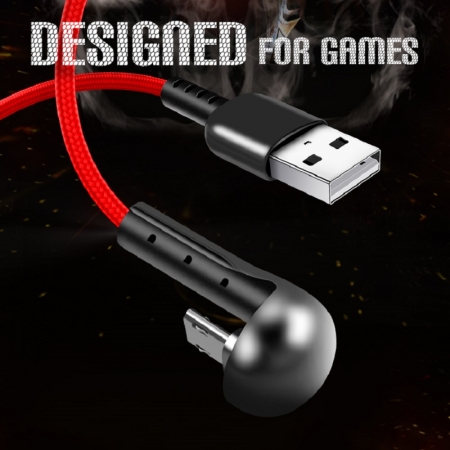Ligne de charge coude anti-fracture de haute qualité Matériau en nylon tressé Câble de chargeur de jeu USB rapide 