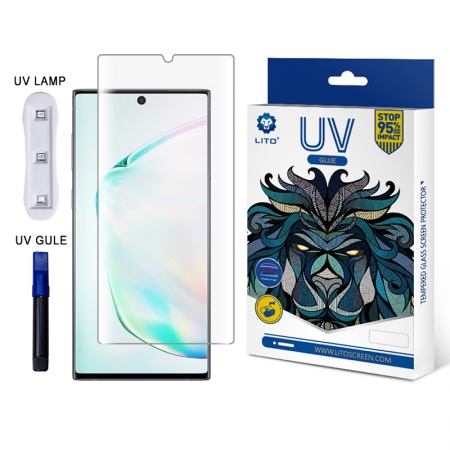 Protecteur d'écran en verre de couverture 3D pleine colle optique UV LITO E + UV pour Samsung CC9 Pro 