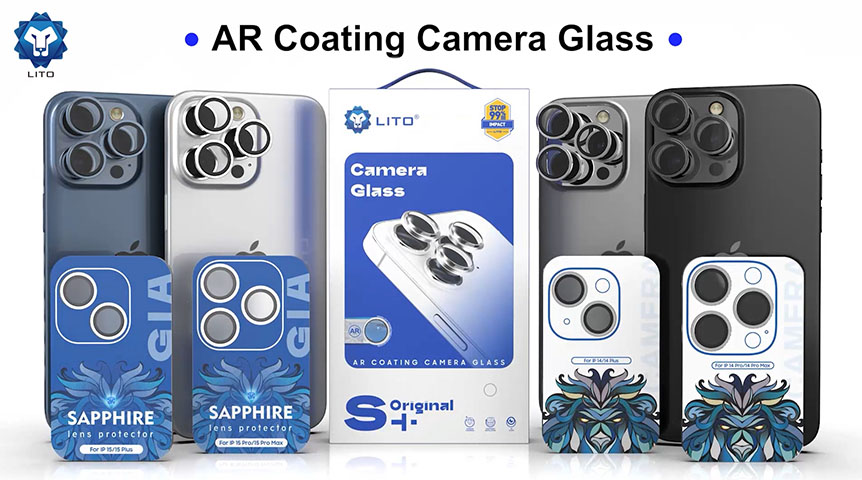 Protecteur d'objectif d'appareil photo en métal avec revêtement LITO S + AR pour les modèles iPhone