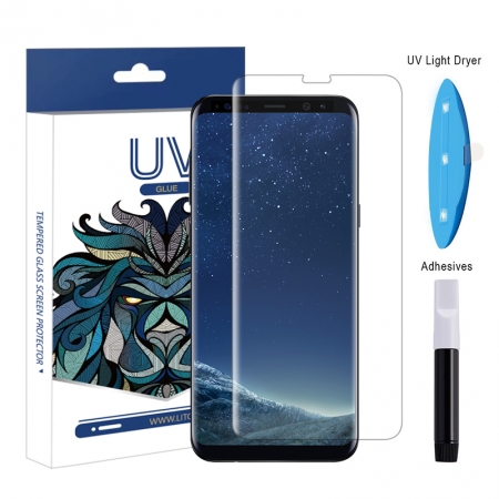 Protecteur d'Ecran en Verre Trempé Adhésif Samsung Galaxy S8 UV Light Liquid 