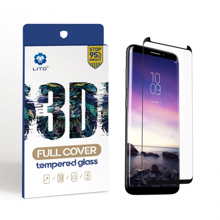 Protecteur d'écran en verre trempé incurvé à couverture totale pour Samsung Galaxy S9 Plus 