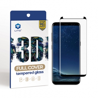 Samsung Galaxy S8 plus protection d'écran en verre trempé adhésif pleine couverture complète