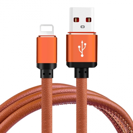 Apple USB Cable Câble de charge en cuir PU avec charge rapide et transfert de données 
