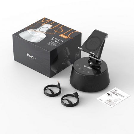 OneDer V02 Haut-parleur sans fil Bluetooth avec fonction réveil et affichage à LED avec micro 