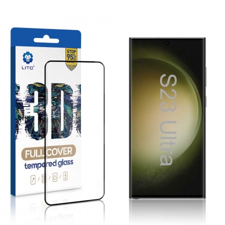 Protecteur d'écran de déverrouillage d'empreintes digitales Lito 3D Full Glue pour Samsung Galaxy S23 Ultra 