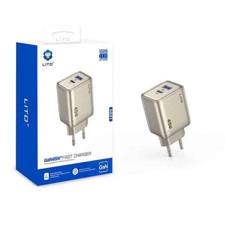 Chargeur de téléphone rapide LITO LC05 GAN 45W 