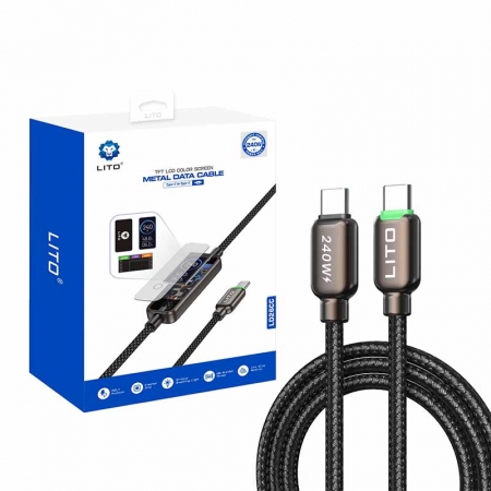 Câble de charge ultra-rapide LITO LD26 240 W avec écran couleur TFT LCD 