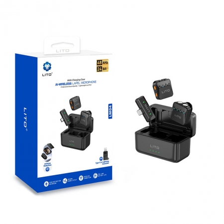 Microphone cravate sans fil haut de gamme LITO LM04 avec réduction de bruit par IA et son cristallin 