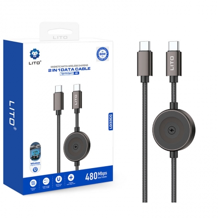 LITO LD33CC Câble de recharge sans fil magnétique pour montre 2-en-1 