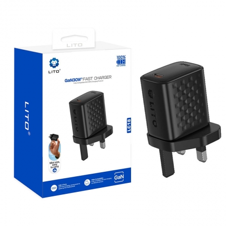 Chargeur de téléphone et adaptateur secteur LITO LC18 30W GaN USB-C 