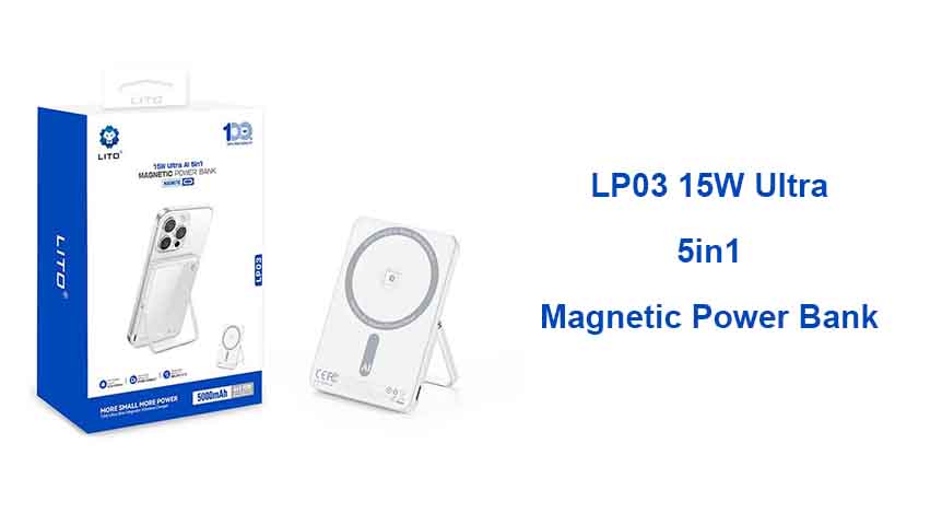 Banque d'alimentation magnétique LITO LP03 15 W Ultra AI 5 en 1