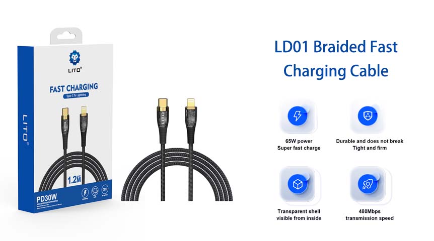 Câble de charge rapide LITO LD01 : durabilité et vitesse ultimes