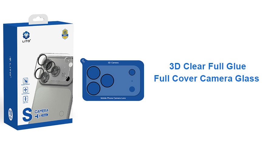 Verre de protection intégrale transparent 3D Lito pour appareil photo