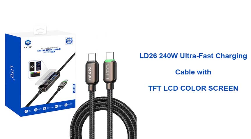 Câble de charge ultra rapide LITO LD26 240 W avec écran TFT - Test en conditions réelles