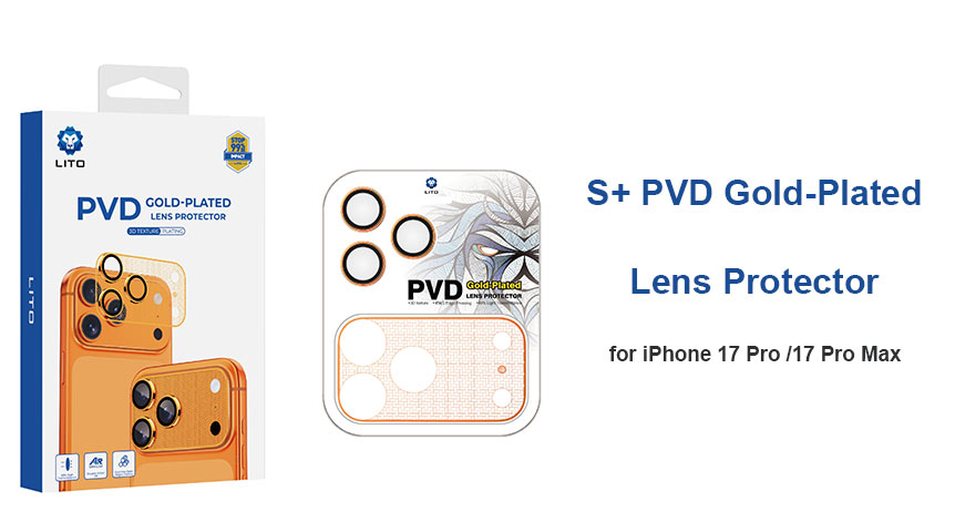Protection d'objectif Lito S+ PVD plaquée or pour iPhone 17 Pro Max