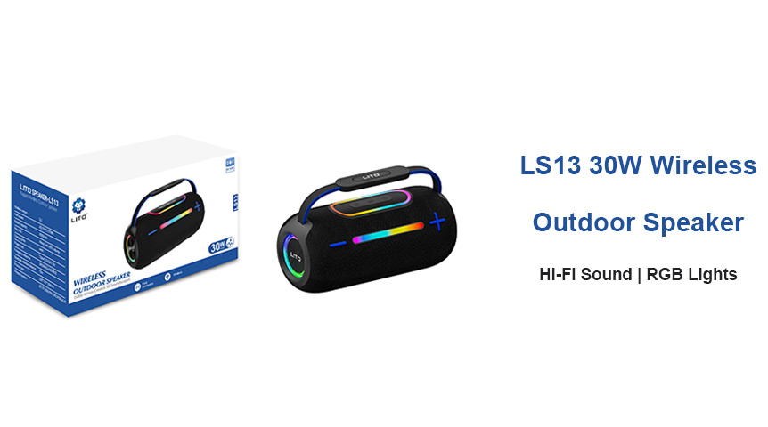 Enceinte sans fil d'extérieur LITO LS13 30W avec éclairage RGB et basses profondes
