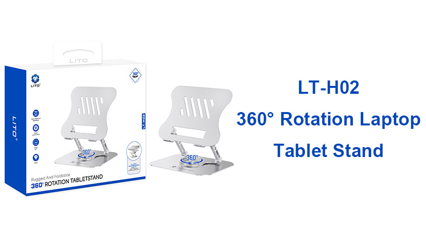 Améliorez votre installation de bureau : Support pour ordinateur portable et tablette 360° LITO LT-H02 360° Laptop & Tablet Stand