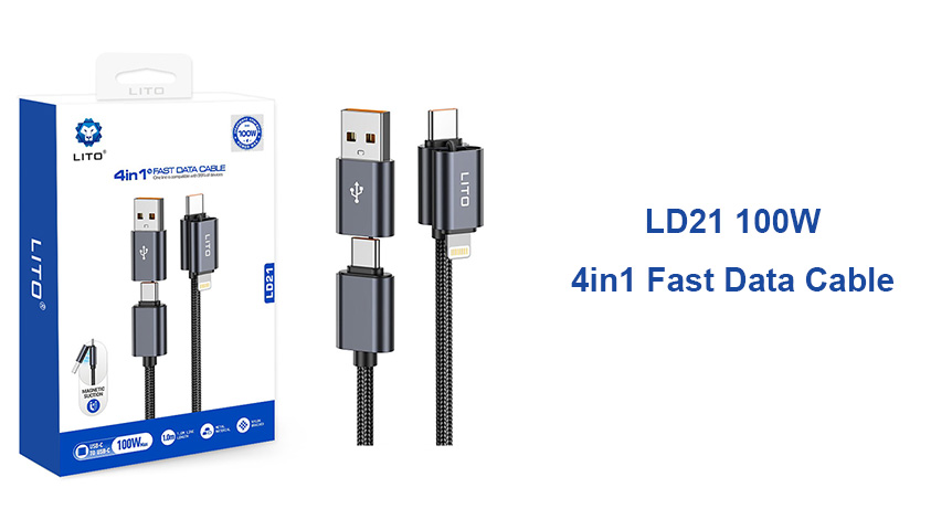 Câble de charge rapide LD21 MAGNETINE 4 dans 1 100W